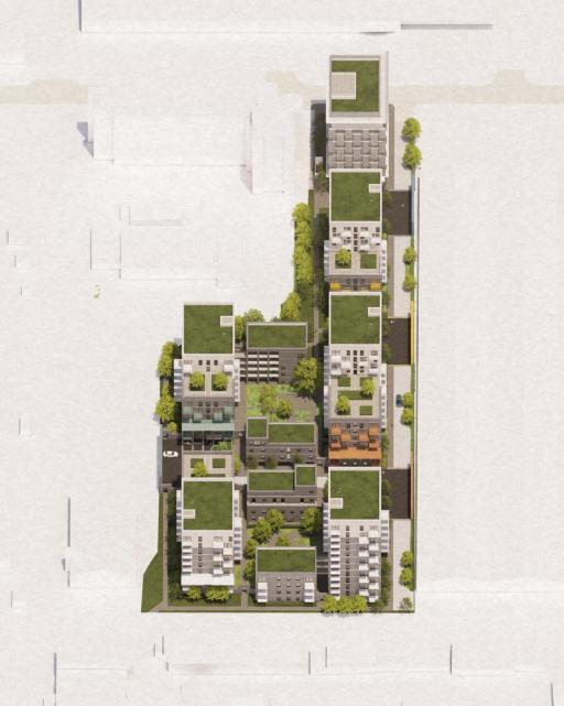 Aerial view of masterplan 