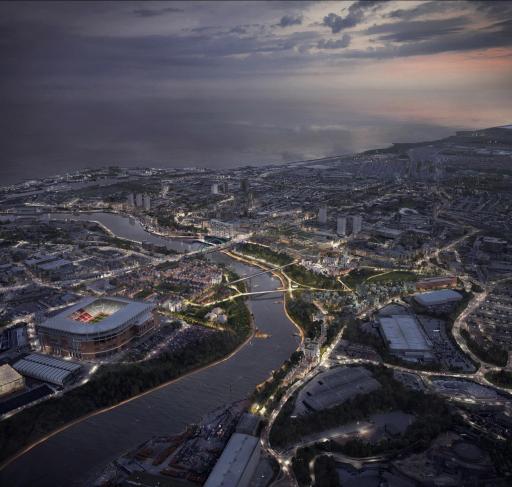 Aerial view of Riverside Sunderland 